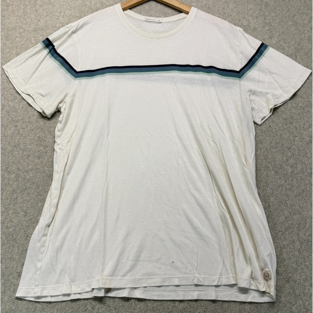 Marine Layer Mens T-Shirt White Short Sleeve Crew Neck Comfy Soft L/XL Lot Of 2